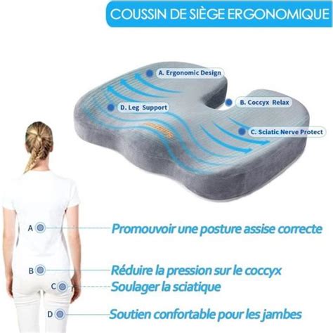 Coussin de Siège Orthopédique Coussin de Siège Ergonomique pour Voiture