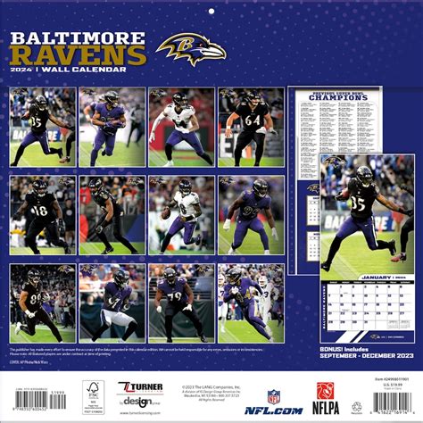 Baltimore Ravens 2025 Calendar Bell Tabitha