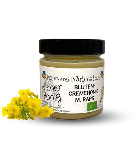 Bio Wiener Blütencremehonig mit Raps von Bio Imkerei Blütenstaub 250 g