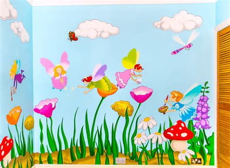 Bright And Colourful Fairies Mural Sacredart Murals