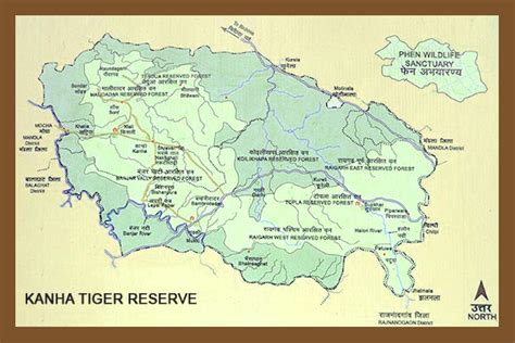 Kanha Map - Budget Hotel accommodations Kanha National Park