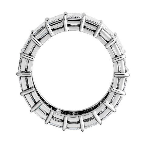 Emerald Cut Cubic Zirconia 18k White Gold Eternity Ring