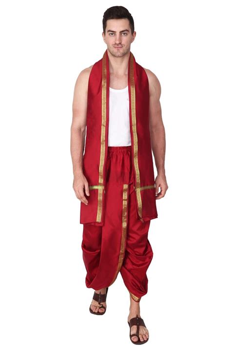 Rameshwaram Fabrics Silk Ready To Wear Dhoti For Men Readymade Dhoti