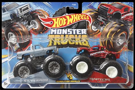 Набір машинок Hot Wheels Monster Trucks Silverado vs Raptor F150 FYJ64 HLT60 купити в Києві