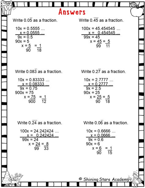 Convert Repeating Decimal To A Fraction Number Conversion Worksheets Math Problems Teaching