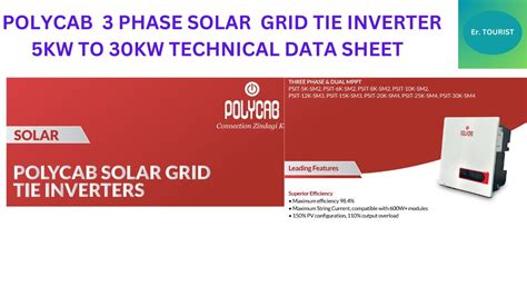 Polycab 3 Phase Solar Grid Tie Inverter 5kw To 30kw Technical Data Sheet Youtube