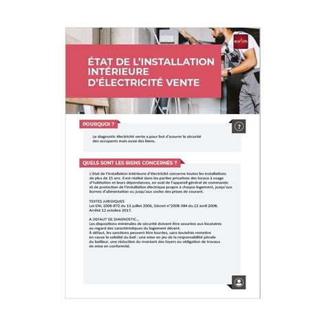 Lot de 20 Fiches Métier Electricité Vente