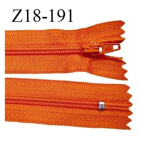 Fermeture zip 18 cm non séparable couleur orange largeur 2 7 cm zip