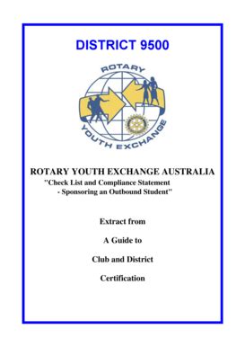 Fillable Online Clubrunner Rotary Youth Exchange Club Check List And