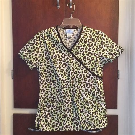 Leopard Print Scrub Top Clothes Design Tops Scrub Tops