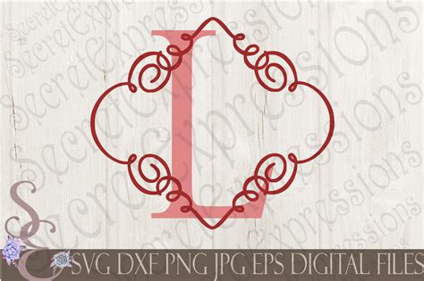 Letter L Initial Swirl Border Monogram Svg By Secretexpressionssvg