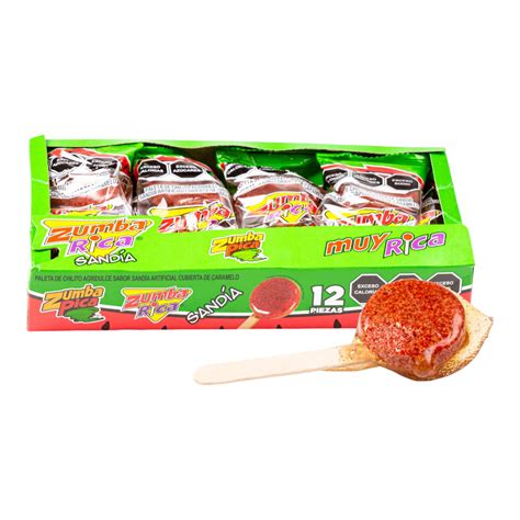 Zumba Pica Rica Paleta Sandía 24 12pzs Dulcerías H S Comercial