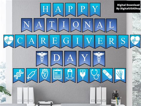 Happy National Caregiver Day Printable Wall Banner Caregiver