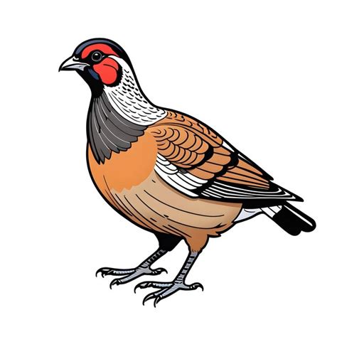 RedNecked Pheasant Vector Illustration On White Background Premium AI