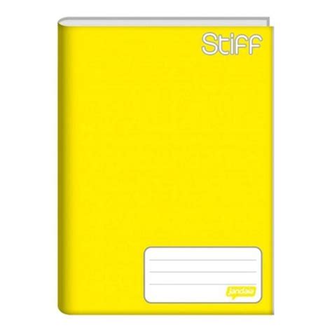 Caderno Brochura 1 4 Stiff Amarelo Capa Dura 48 Folhas Jandaia