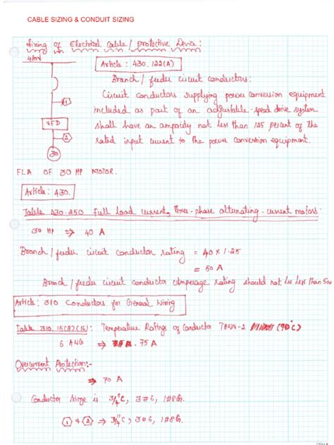 Electrical Cable Sizing&conduit Sizing | PDF