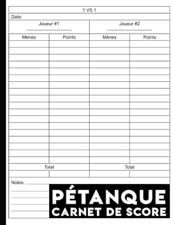 P Tanque Carnet De Score Feuilles De Scores Carnet Pour Noter