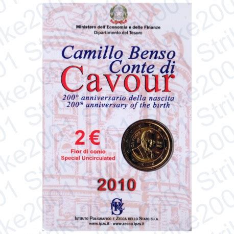 Italia 2 Euro Comm 2010 In Folder Cavour FDC