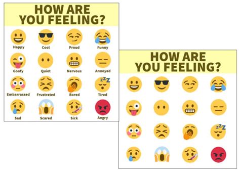 Feelings Emojis Printable