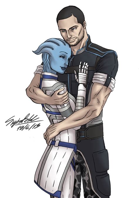 Liara And Shepard Color By Sigisfeld On Deviantart