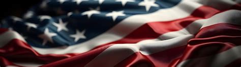 Premium Ai Image Closeup Of Rippled American Flag Panoramic Banner