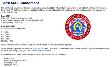 Southern New Jersey Babe Ruth Softball