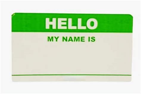 Green My Name Is Labels English Name Badge Identification Visitor