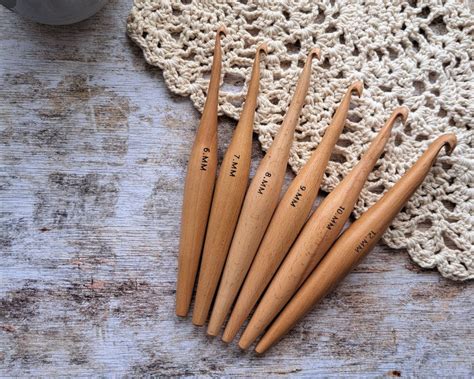 Handmade Ergonomic Wooden Crochet Hook Hand Carved Maple Etsy