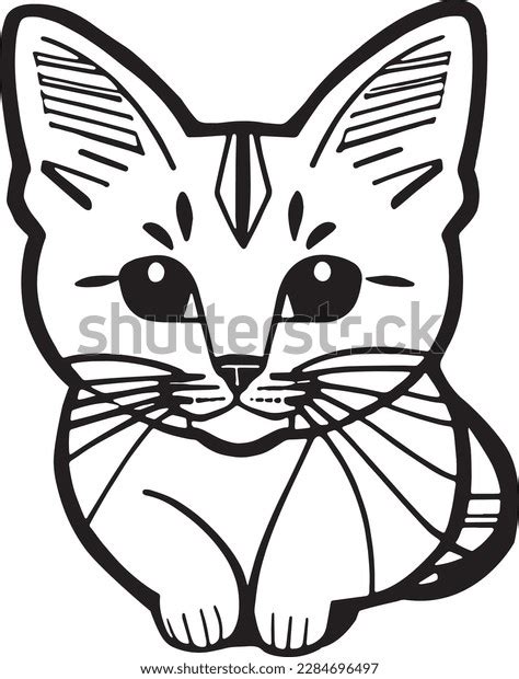 This Cat Vector Line Art Very Stock Vector Royalty Free