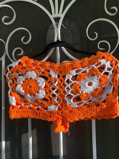 Crochet Bikini Shorts Granny Pattern Flowers Bikini Swimwear Etsy