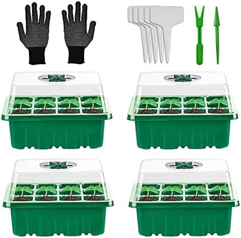 Herefun Vassoi Germinazione Con Coperchio Mini Serra Con Strumento Di