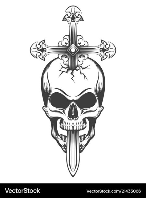 Skull and cross Royalty Free Vector Image - VectorStock