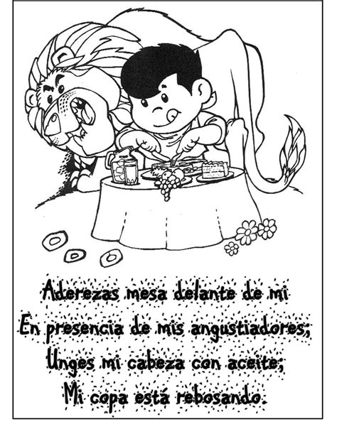 Los niños y la Biblia Salmo 23 para niños Una idea para colorear y