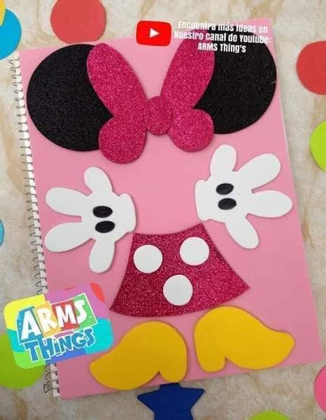 Moldes Eva Para Capa De Caderno Minnie E Mickey Para Volta As Aulas