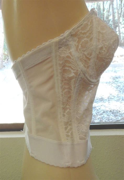 Vintage Goddess White Lace Bustier Bra Boning B By Gladsbag