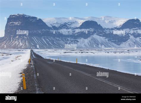 Ring Road in winter. South Iceland Stock Photo - Alamy