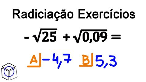 Radiciação Exercicios 6 Ano