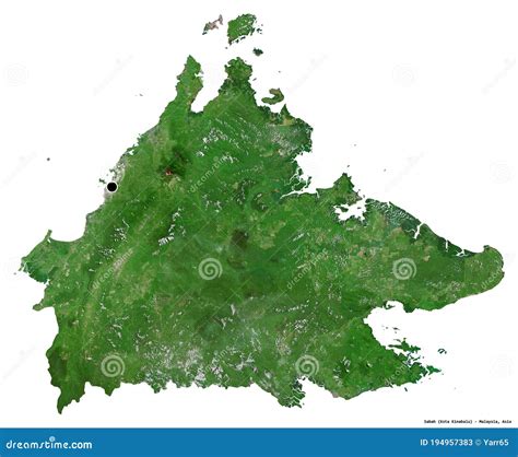 Sabah State Of Malaysia On White Satellite Stock Illustration