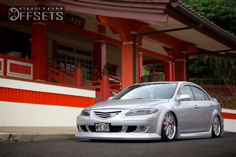 Wheel Offset 2004 Mazda Mazda6 Tucked Bagged Custom Rims