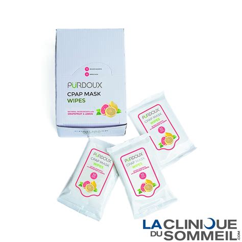 Boite De Lingettes En Sachet Citron Et Pamplemousse Pour Masque Cpap