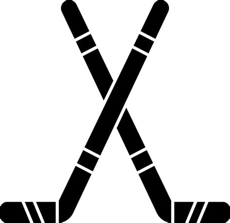 Hockey Stick Icon Or Symbol In Black And White Color 24254275 Vector