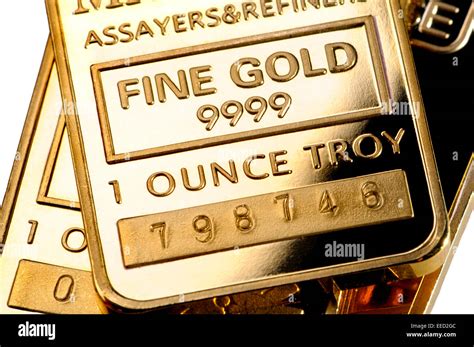 Pure gold bars / ingots (plated replicas) 1 troy ounce Stock Photo - Alamy