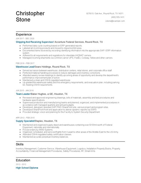 Shipping And Receiving Supervisor Resume Examples And Tips Zippia