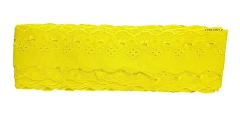 Pieza De Puntilla Bordado Ingl S Jilly Bordado Ctb Color Amarillo