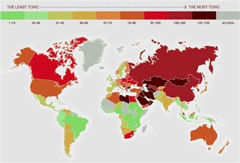 Estos mapas nos muestran los países con más contaminación en el mundo