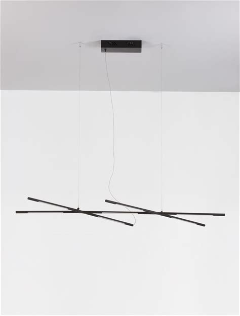 Nova Luce Linear Luminaires Raccio Black Metal Acrylic