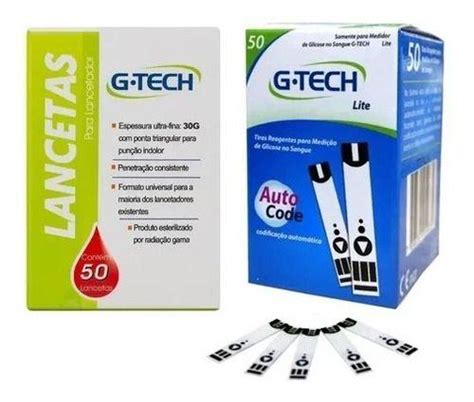 Kit 50 Tiras De Medir Glicose Glicemia 100 Lancetas Para