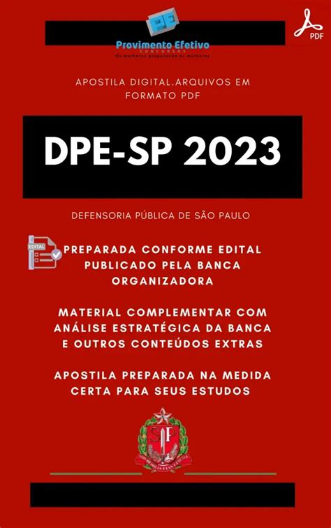 Provimento Efetivo Concursos Apostila DPE SP ARQUITETO Ano 2023