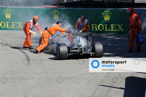 Marshals Recover The Car Of Race Retiree Nico Rosberg Ger Mercedes