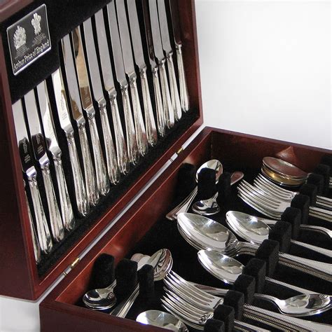 60 Piece Vintage Silver Plated Cutlery And Flatware Set In Wooden Case